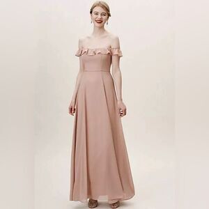 chinese dress ladies Freya Blush & Yellow Floral Ruffle Maxi Dress main image 0